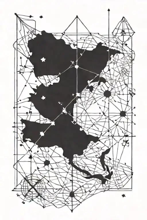 southern cross constellation with coordinates tattoo design idea