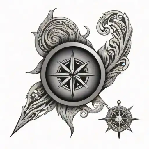 viking compass tattoo design idea