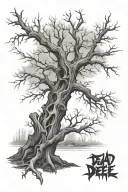 dead tree tattoo design idea