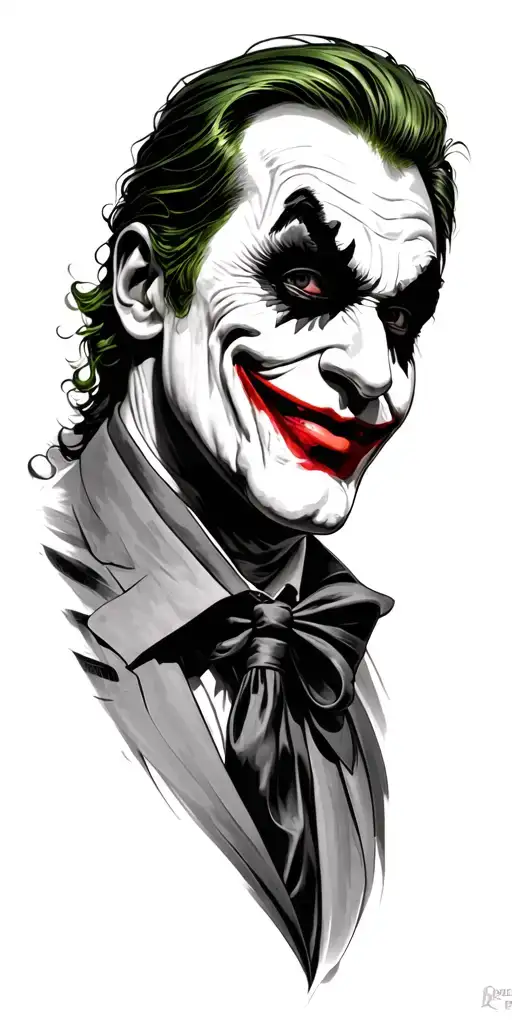 joker and las vegas tattoo design idea