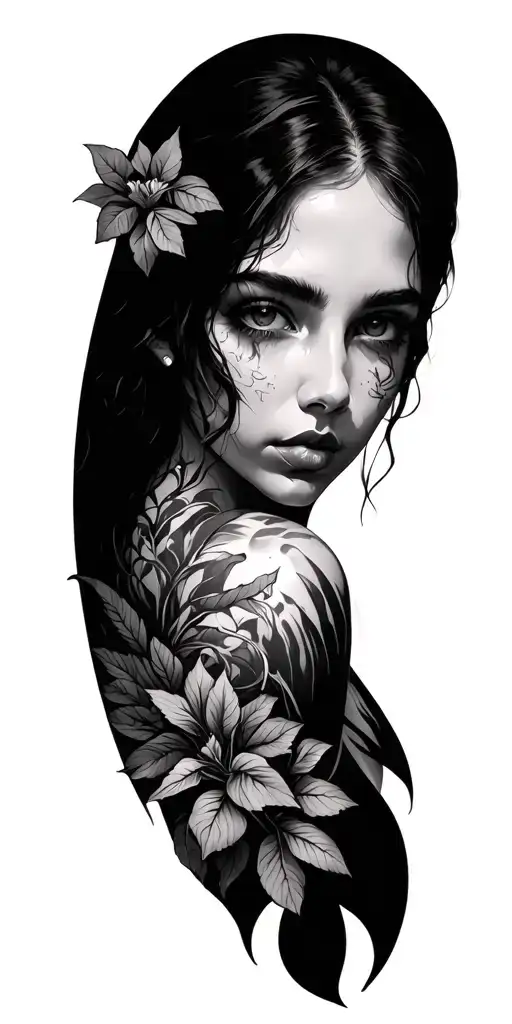 nature and gaming tattoo design idea