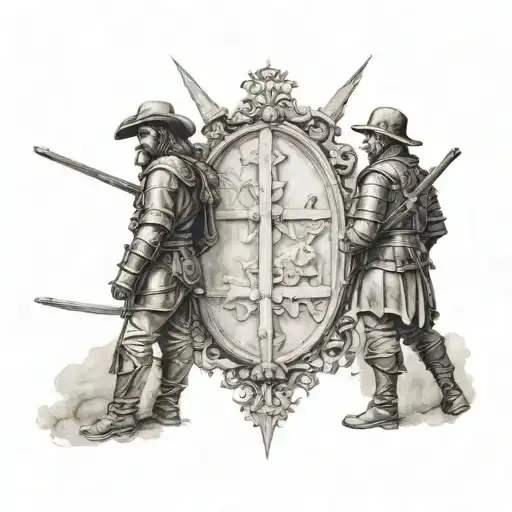 Musketeers waiting at heaven's gate tattoo design idea