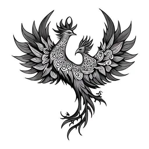 Mandala Phoenix tattoo design idea