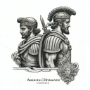 Roman emperors Augusto and Aureliano military style to honour my two sons named after the emperors with the names  tattoo design idea