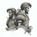 Roman emperors Augusto and Aureliano military style to honour my two sons named after the emperors with the names  tattoo design idea