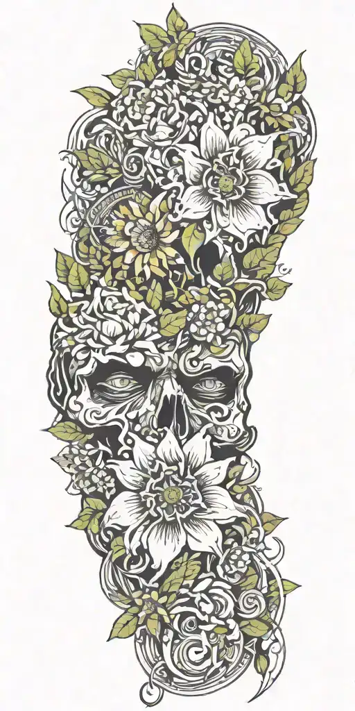 floral tattoo design idea