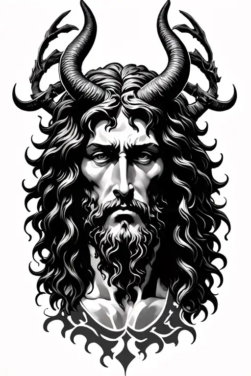 devil jesus christ tattoo design idea