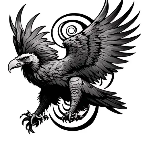 eagle death spiral tattoo design idea