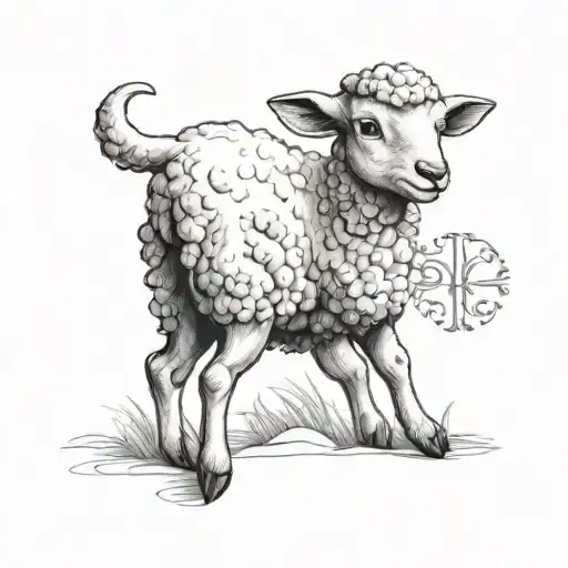 with lamb tattoo design idea