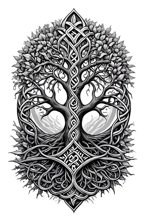 celtic tree of life tattoo design idea