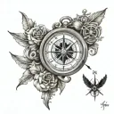 compass clock dates 01.10.2015 03.02.2018 20.06.2014 tattoo design idea
