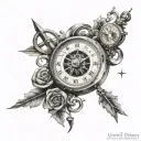 compass clock dates 01.10.2015 03.02.2018 20.06.2014 tattoo design idea