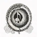 A geode splitting open to reveal a musical note inside tattoo design idea