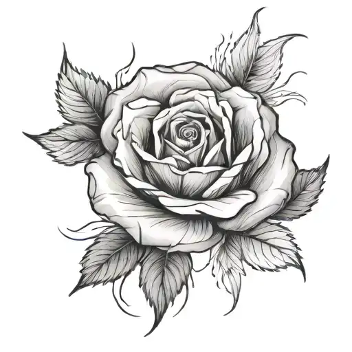 Rose trapped in a big world floristic  tattoo design idea