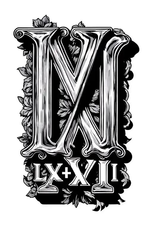 birthdate in rome Numbers XV•VII•LXXVII tattoo design idea