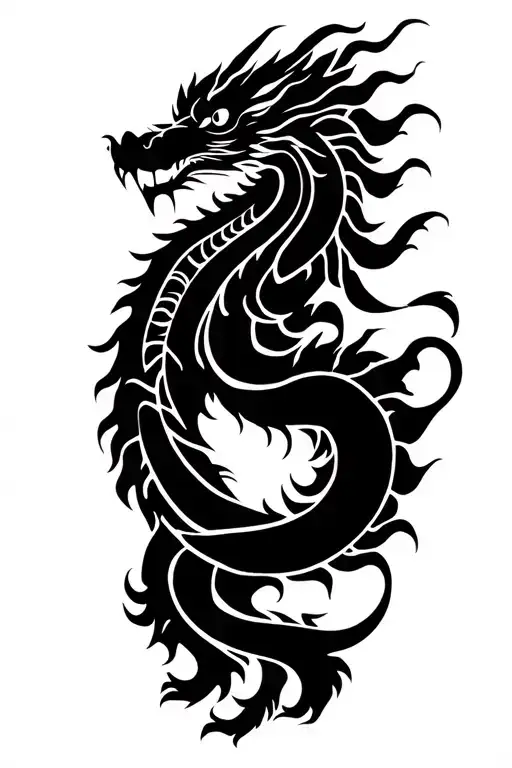 Vietnamese dragon made tattoo design idea