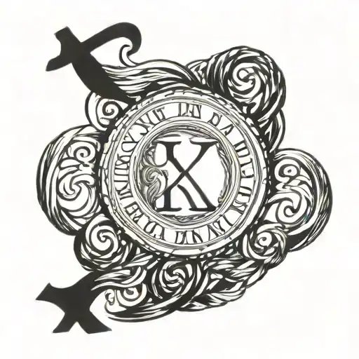 date of birth 19 03 01 in interlaced and realistic roman numerals tattoo design idea
