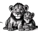 3 Lion Cubs tattoo design idea