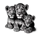 3 Lion Cubs tattoo design idea