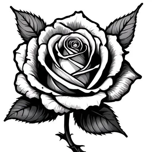 rose that has the name Bailey written into the stem  tattoo design idea
