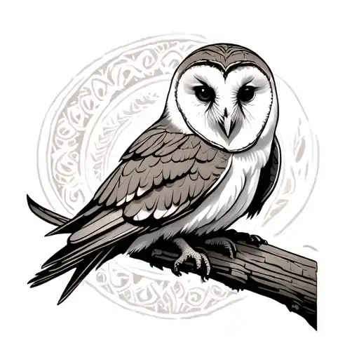 Barn Owl tattoo design idea