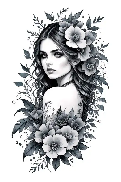 gothic floral shoulder tattoo inspired tattoo design idea