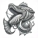fishing hook tattoo design idea