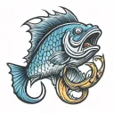 fishing hook tattoo design idea