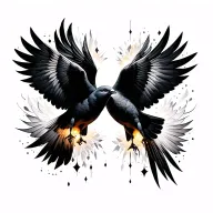 doves flying and lights tattoo design idea