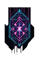 neon circuitry, futuristic geometry, space background  tattoo design idea