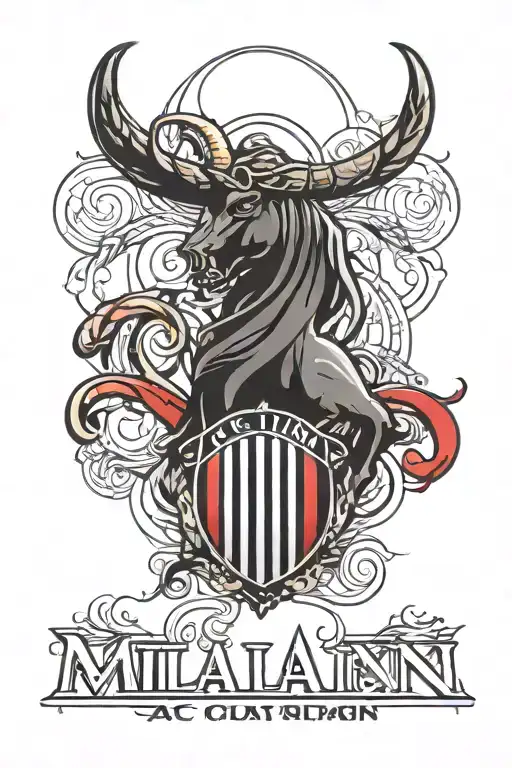 Ac Milan logo incorporating elements tattoo design idea