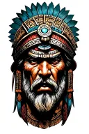 azteca warrior surrounded tattoo design idea