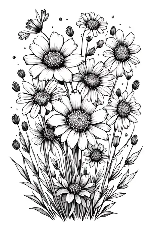 meadow flowers arm sleeve tattoo design idea