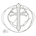 cross with Roman numerals intertwined tattoo design idea