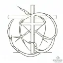 cross with Roman numerals intertwined tattoo design idea