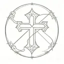cross with Roman numerals intertwined tattoo design idea