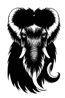 mammoth head tattoo design idea