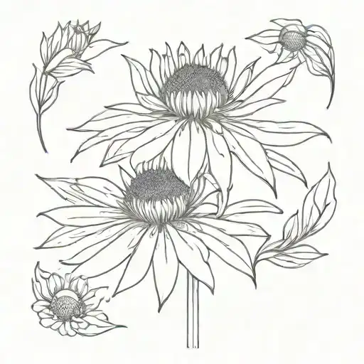 echinacea tattoo design idea