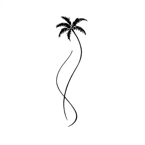 key west line tattoo design idea
