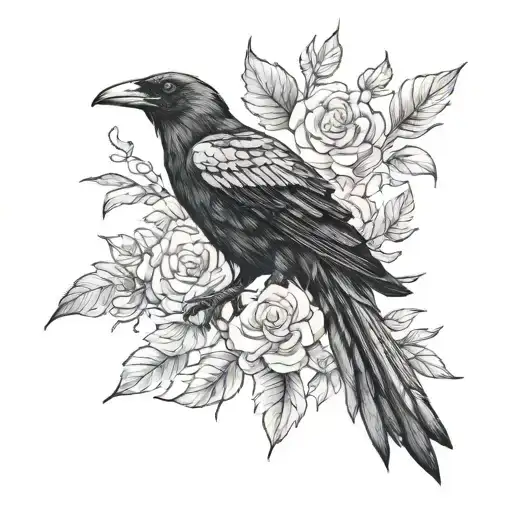 Crow and raven sleeve tattoo design tattoo design idea