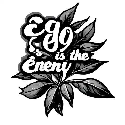 olive branch with "ego is the enemy" tattoo design idea