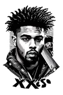 the weeknd XO logo tattoo design idea