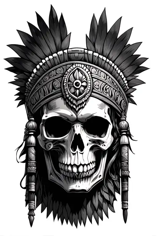 Chichimeca Warrior Skull tattoo design idea