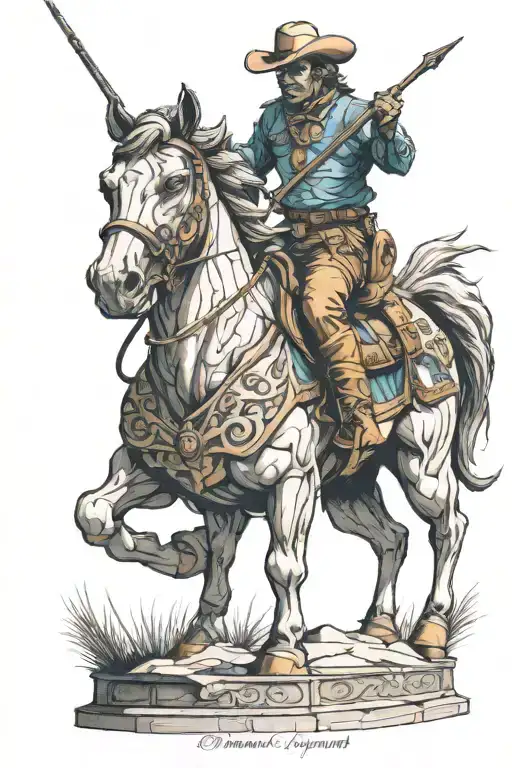 Denver Airport Bronco Statue tattoo design idea