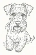 schnauzer mini black and white tattoo design idea