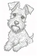 schnauzer mini black and white tattoo design idea