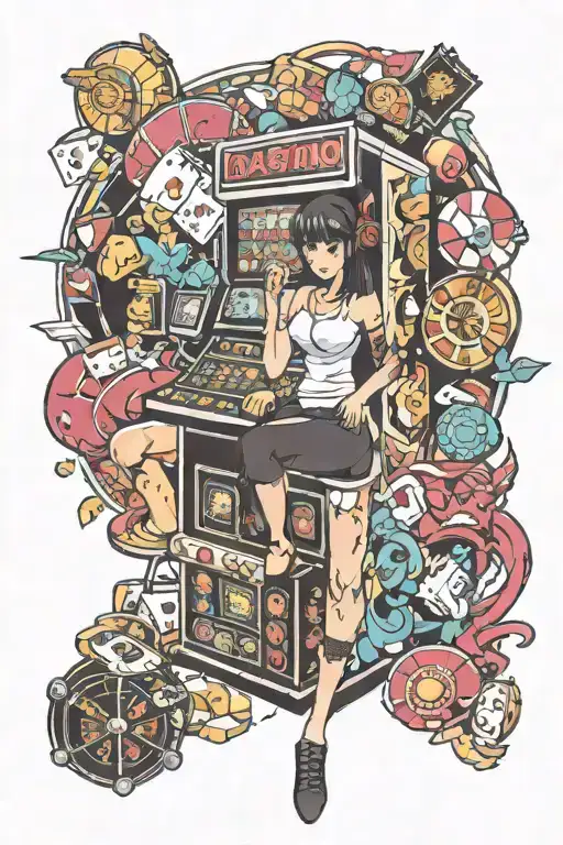 casino slot machine tattoo design idea