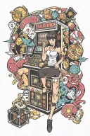 casino slot machine tattoo design idea