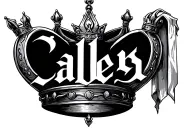 the name "Caleb" with a crown hanging tattoo design idea