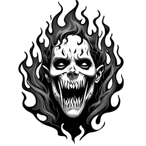 My Flaws Burn Through My Skin Like Demonic Flames from Hell tattoo design idea